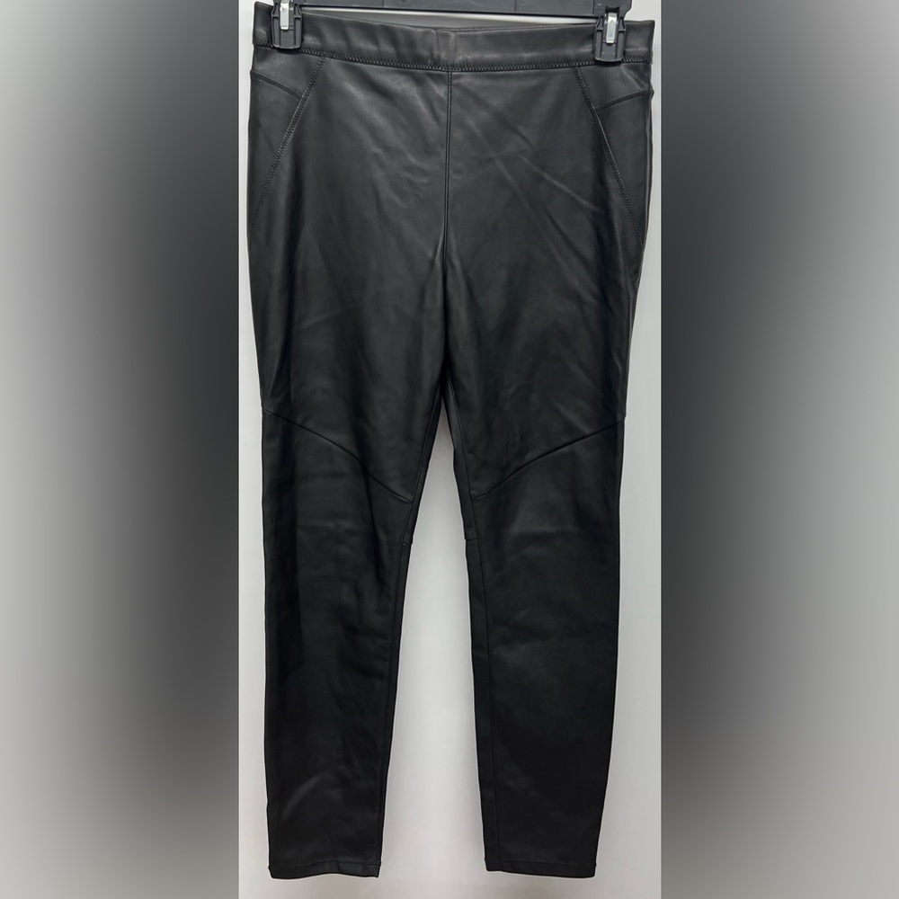 Free People Pants Black Faux Leather Leggings Vegan Pleather Sz 29 Pull On